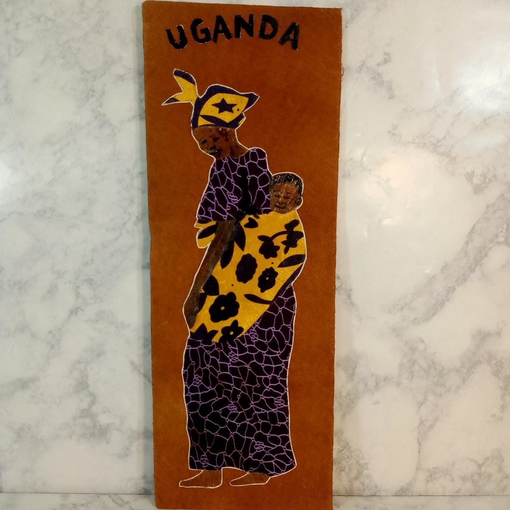 SOLD!! Authentic Handmade African Uganda Art Piece Woman and Child